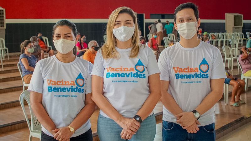 Prefeita de Benevides, Luziane Solon, vice Prefeita Edivana Lima e Sec. Mun. de Saúde, Rodrigo Balieiro 