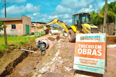 notícia: Prefeitura de Benevides amplia obras de drenagem no município 